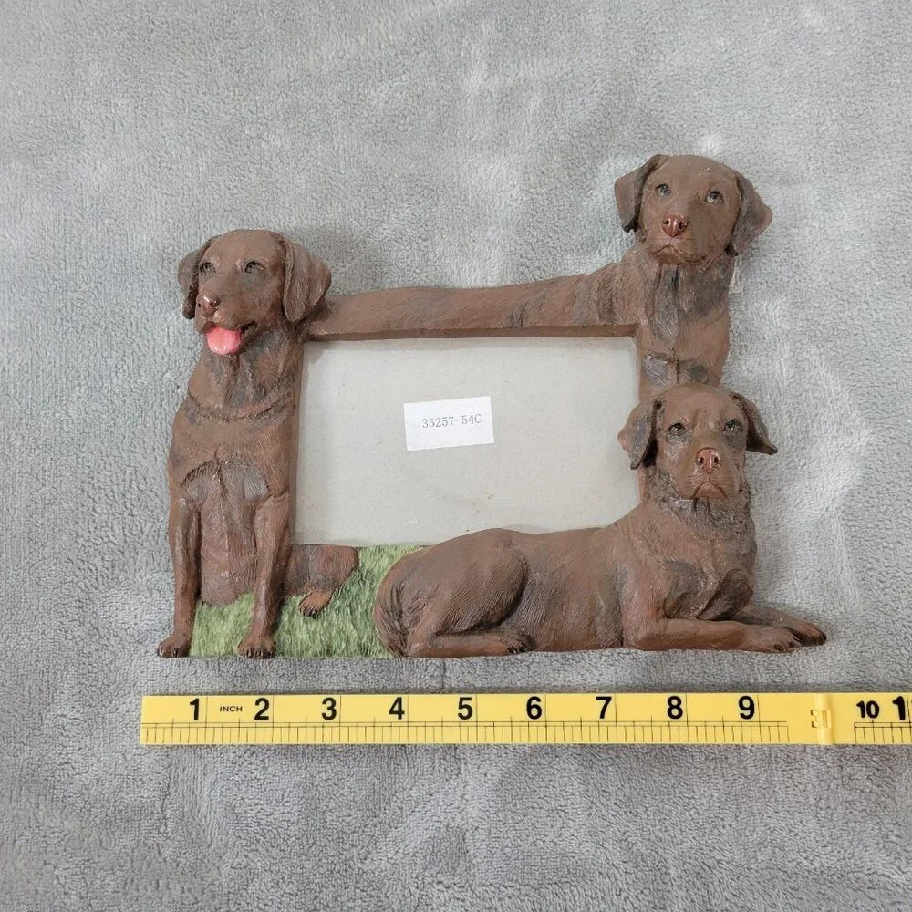 Vintage E&S Imports Brown Labrador Retriever Photo Frame 4x6 Dog Picture S101E
